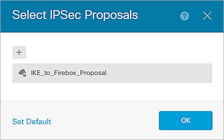 Screenshot of the list of IPSec Proposals